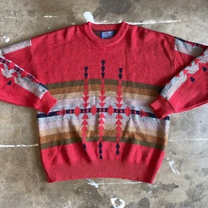 VINTAGE PENDLETON HIGH GRADE WESTERN WEAR SWEATER XL AZTEC CHIEF JOSEPH CARDIGAN - Picture 1 of 12