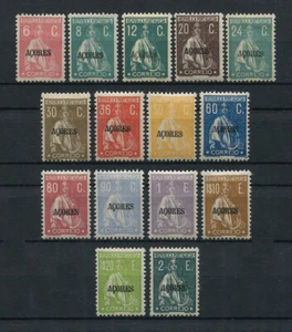 Portugal Azores Açores 1921 CERES #177/191 complete set, all 12x11 1/2 MH FVF - Picture 1 of 1
