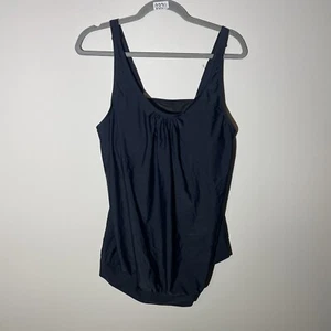 Aqua Eve - Black bathing suit top adjustable strap builtin bra women's size XL - Picture 1 of 7