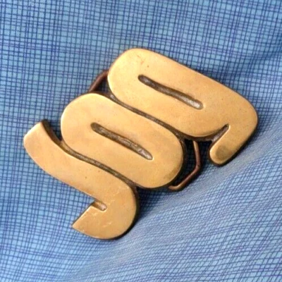 Fivela de cinto JOG icônica anos 70 recortada bronze corredor jogger vintage Barão Taiwan .QRT245 - Imagem 1 de 4