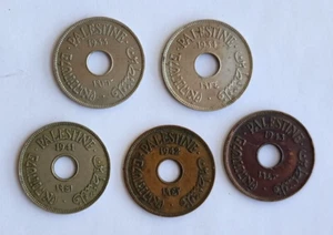 Palästina Britisches Mandat Israel Lot 5 Münzen 10 Mils 1933 1934 1941 1942 1943 - Bild 1 von 6