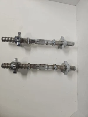 14" Dumbbell Handles Adjustable Barbell Bar with Star Collars 1" Standard Plate - Image 1 of 4