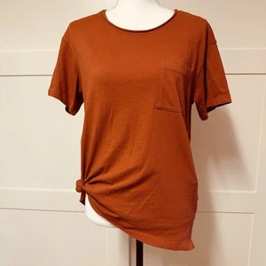 Madewell Tee Top Womens XS Knot Waist Short Sleeve Orange Soft Cotton - Picture 1 of 6