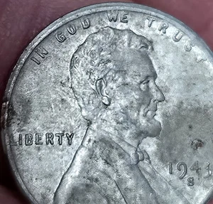 1943-S Lincoln Wheat Cent(Steel) Error Between 4/3! DDO!! - Picture 1 of 12