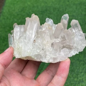 460 g natürlicher klarer weißer Quarzkristall Cluster raues Mineral Probe Heilung - Bild 1 von 9