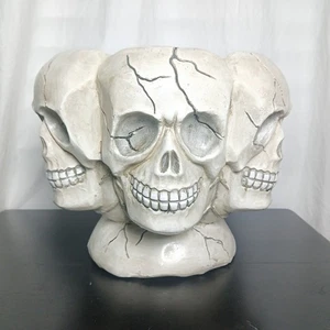 9" Halloween Multi Totenköpfe Trick or Treat Süßigkeiten Schüssel Skelette Kopf Tischdeko  - Bild 1 von 9