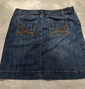 Gonna di jeans Christopher and Banks donna / taglia 12-14 - tasche impreziosite - Foto 1 di 5