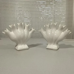 Five Finger Tulip Vase Flower Frog ELPA ALCOBACA Made in Portugal Set Of 2 READ - Picture 1 of 17