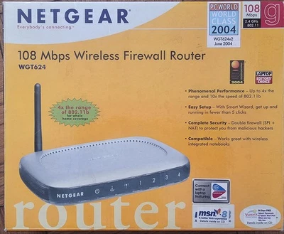 Netgear 108 Mbps Wireless Firewall Router WGT624 v2 - Image 1 of 4