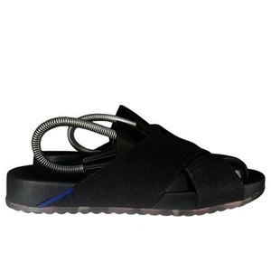 ROTHY’S The Weekend Slide sandali donna taglia 8,5 neri incrociati cinturini canapa - Foto 1 di 5
