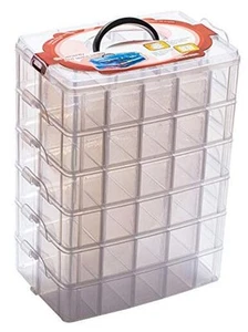 Stackable Storage Container Clear 60 Adjustable 6 Layers - Picture 1 of 8