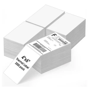 2000 4x6 Fanfold Direct Thermal Shipping Labels Perforated Label - Picture 1 of 5