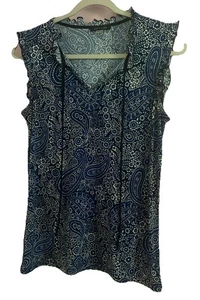 Blusa Tommy Hilfiger Mujer Azul Sin Mangas Talla Pequeña - Imagen 1 de 7