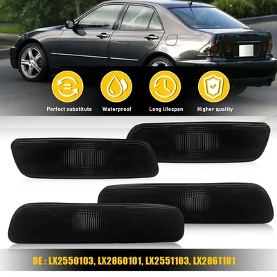 LX2550103 Front+Rear Side Marker Light Housings Smoked For 2001-2005 Lexus IS300 - Image 1 of 4