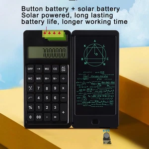Solar Calculator With LCD Writing Tablet Portable Foldable Desktop - Picture 1 of 22