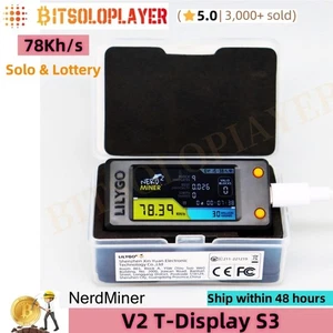 78K NerdMiner V2 S3 T-Display BTC Solo Miner Home Bitcoin Mining Lotto Machine - Picture 1 of 7