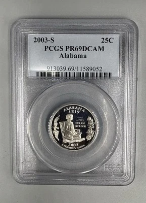 2003-S 25c PCGS PR69 DCAM Alabama State Quarter - Image 1 of 2