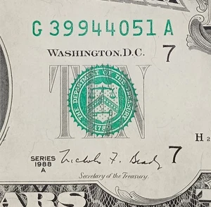 G39944051A $10 1988A Note Ten Dollar Bill - Picture 1 of 3