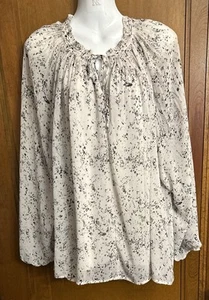 Simply Vera Wang over lay blouse tunic women XL chiffon peasant semi sheer flow - Picture 1 of 5