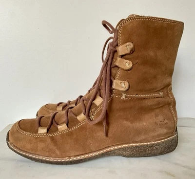Botas femininas Timberland Reykir Ghillie 69319 com cadarço 8,5 camurça marrom forrada Sherpa - Imagem 1 de 4