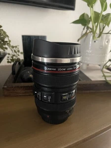 Camera Lens Mug Canon EF 24-105mm Coffee Mug Stainless Steel Cup Caniam Strata - Picture 1 of 4