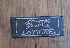 Parche de ropa de repuesto vintage Le Tigre solo coser 2" gris tigre - Imagen 1 de 4