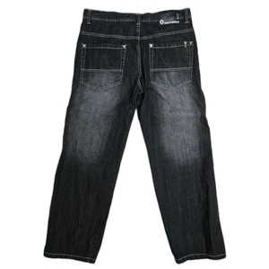 Vintage Southpole 4180 Jeans Mens 38x32 Black Gray Baggy jeans 90s Y2K - Picture 1 of 10