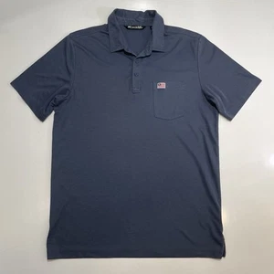 Polo de golf Travis Matthew para hombre grande azul rendimiento elástico bandera americana - Imagen 1 de 4