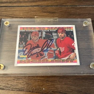 1994 Pinnacle Highlight 1,000th Point Dino Ciccarelli Autograph With COA - Picture 1 of 5