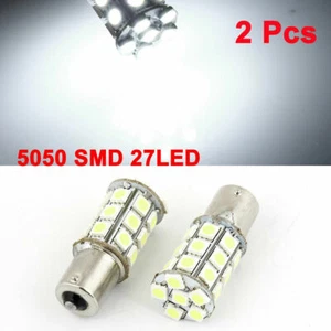 2x 1156 BA15S CAR WHITE GLOBE 27 LED BRAKE REVERSE TURN STOP TAIL LIGHT BULB 12V - Picture 1 of 2