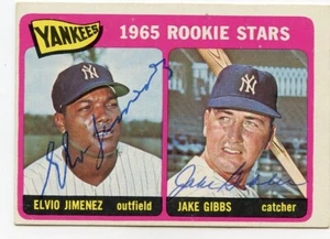 Kugelschreiber signiert 1965 Topps #226 Yankees Rookies Jimenez & Gibbs Yankees KOA - Bild 1 von 1
