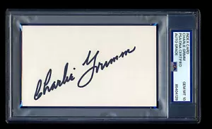 CHARLIE GRIMM SIGNED INDEX CARD PSA/DNA AUTOGRAPH CHICAGO CUBS HOF GEM MINT 10 - Picture 1 of 1