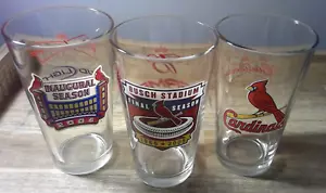 3 piezas vidrio budweiser louis cardinals 16 onzas - Imagen 1 de 2
