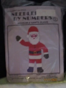 Needlecraft  Plastic Canvas Needlepoint by Numbers MOVEABLE SANTA CLAUS - Picture 1 of 3
