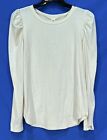 NWT 7TH RAY Women's BEIGE 100% Cotton PUFF SLEEVE Pullover BLOUSE/TOP Sz M