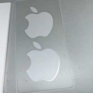 2x Apple OEM Authentic Genuine Sticker White Apple Logo - 2 Total Stickers - Picture 1 of 2
