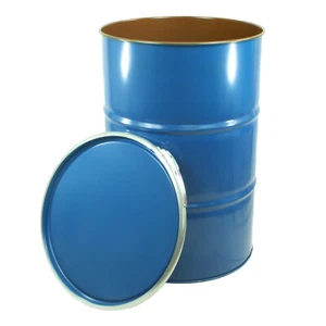 Deckelfass/Stahlfass 200 L NEU blau, m. Innenbeschichtung (auch f. Lebensmittel) - Bild 1 von 1