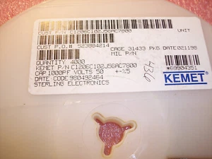 QTY (400) 1000pf 50V 5% COG 1206 SMD CERAMIC MLCC CAPACITORS C1206C102J5GAC - Picture 1 of 1