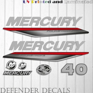 Mercury 40 HP Four Stroke 2019-2022 RED outboard engine decal sticker kit 40HP - Picture 1 of 1