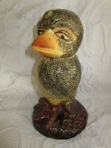 ( no 12)MAJOLICA MARTIN BROTHERS STYLE WALLY BIRD VASE AND COVER, BROWN FEET - Picture 1 of 6
