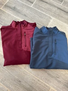 Lot 2 Figs Dark Harbor Jundah Womens Scrub Top Navy Blue Maroon XSmall W21SW1005 - Picture 1 of 14