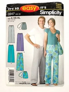 Simplicity Pattern 3947 Adult Comfy Draw String Pants & Bag EASY Sz XS-SL UNCUT - Picture 1 of 2