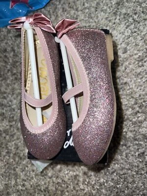 Zapatos de vestir Sam Edelman para niños pequeños 7 niñas rosa brillo lazo trasero NUEVO Foto 1 de 4