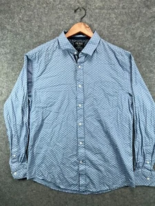 Filter Shirt Mens XL Blue Patterned Button Up Long Sleeve Work Casual - Picture 1 of 12