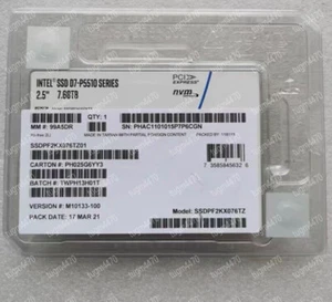 7.68TB Intel SSD D7-P5510 U.2 SSDPE2KX076T01 Series DC NVME Solid State Drive - Picture 1 of 2