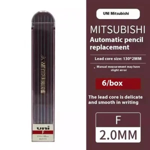 Japón UNI 2,0 mm de espesor núcleo de plomo, negro juego de 6 piezas, caja dura, F - Imagen 1 de 4