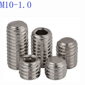 M10 x 1.0mm FINE PITCH Grub screws socket SET screws 304 stainless steel DIN 913 - Picture 1 of 4