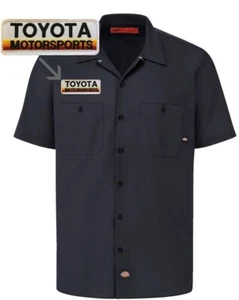 TOYOTA Motorsports Retro Patch DICKIES Short Sleeve Work Shirt Classic S-5X - Picture 1 of 4