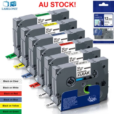 Brother P-Touch TZe-231 TZe-221 TZe-251 Label Tape 12mm 9mm 24mm Laminated White - image 1 of 4