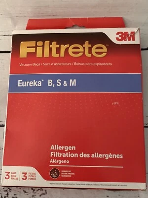 NIP Filtrete 3M Bags for Eureka Vacuum Bags Style B M & S 3 Bags & 3 Filters  - Image 1 of 4